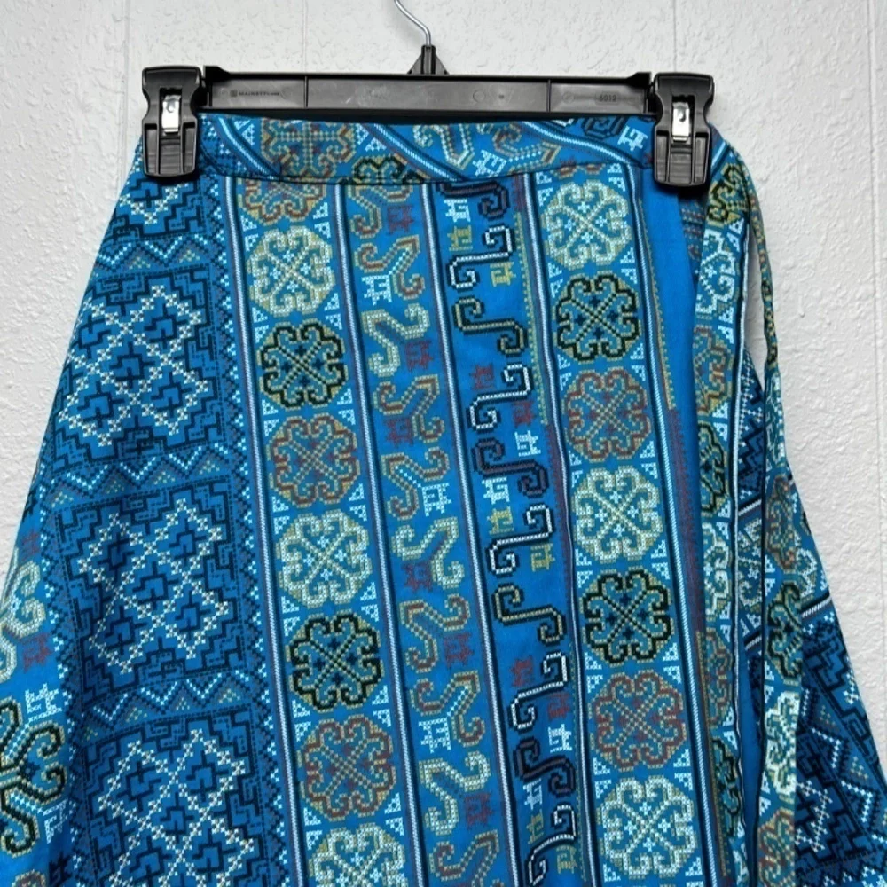 Women's True Wrap High Waisted Linen Skirt Medium Handmade Boho Cottage Festival